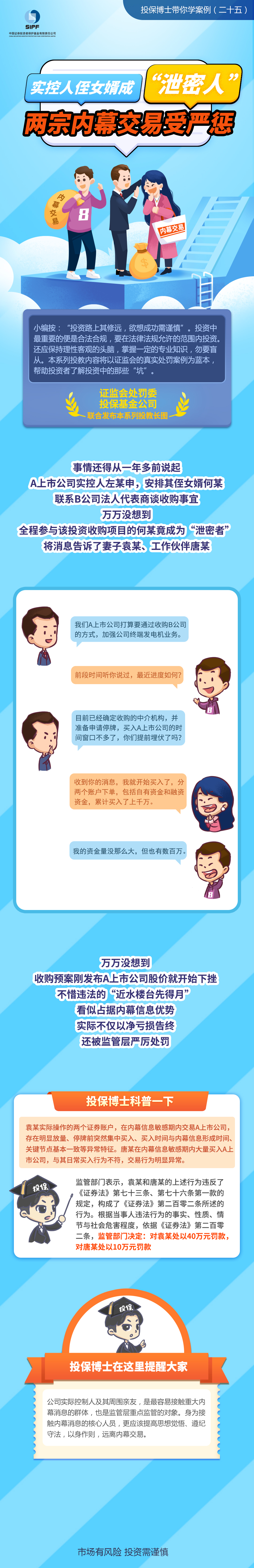 [投保博士課堂]實控人侄女婿成“泄密人”，兩種內(nèi)幕交易受嚴懲
