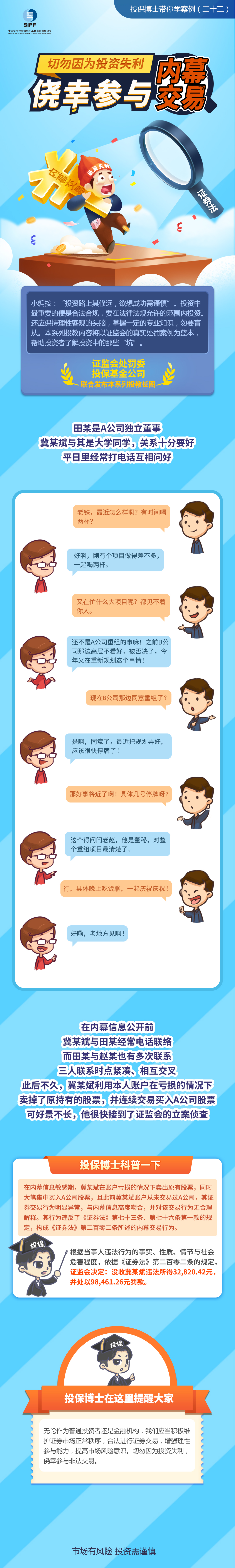 切勿因?yàn)橥顿Y失利僥幸參與內(nèi)幕交易